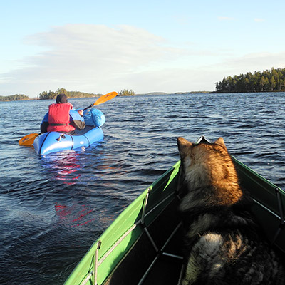 Remando en el Lago Inari
