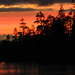 remando en el lago Inari