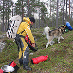 remando en el lago Inari