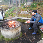 remando en el lago Inari