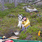 remando en el lago Inari