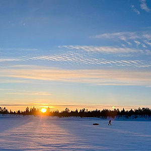 Travesía curso lago Inari, marzo
