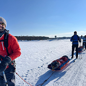 Travesía curso lago Inari, marzo