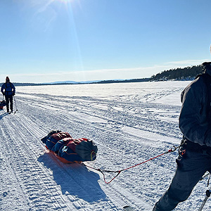 Travesía curso lago Inari, marzo