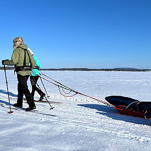 Travesía curso lago Inari, marzo