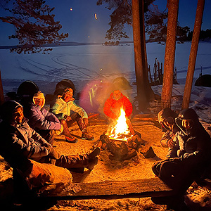 Travesía curso lago Inari, marzo
