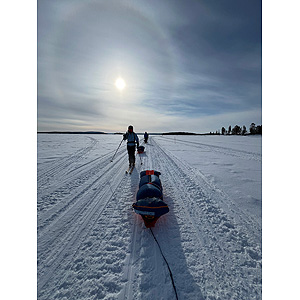 Travesía curso lago Inari, marzo