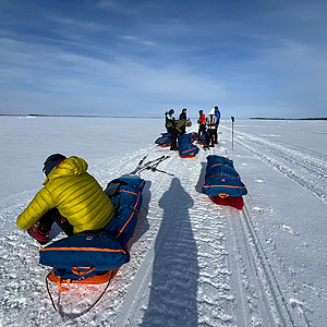 Travesía curso lago Inari, marzo
