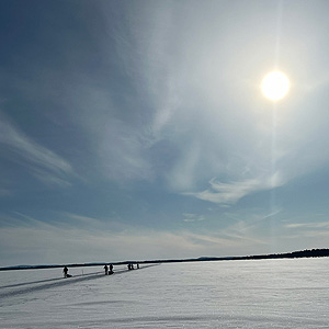 Travesía curso lago Inari, marzo