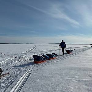 Travesía curso lago Inari, marzo