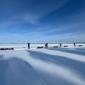 Travesía curso lago Inari, marzo