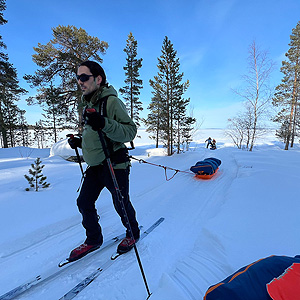 Travesía curso lago Inari, marzo