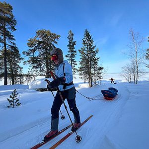 Travesía curso lago Inari, marzo