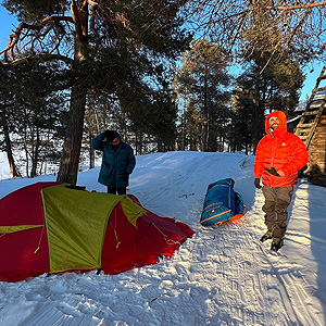 Travesía curso lago Inari, marzo