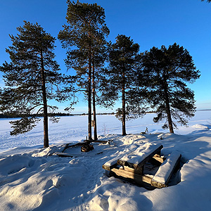Travesía curso lago Inari, marzo