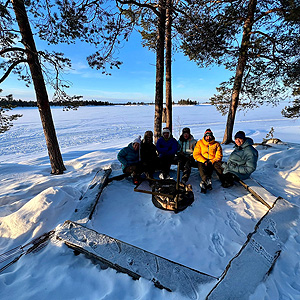 Travesía curso lago Inari, marzo