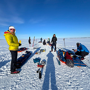 Travesía curso lago Inari, marzo
