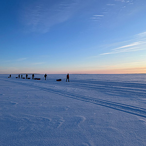 Travesía curso lago Inari, marzo
