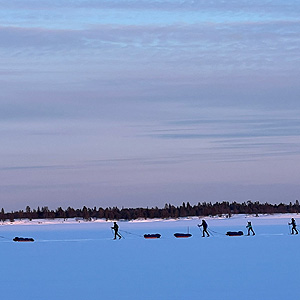 Travesía curso lago Inari, marzo