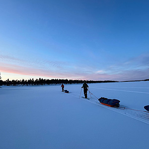 Travesía curso lago Inari, marzo