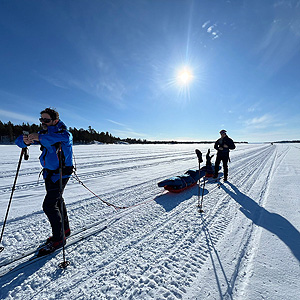 Travesía curso lago Inari, marzo
