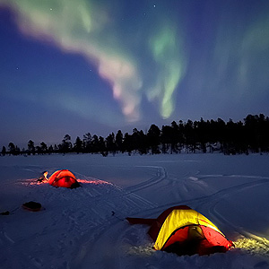 Travesía curso lago Inari, marzo