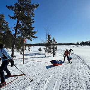 Travesía curso lago Inari, marzo