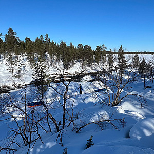 Travesía curso lago Inari, marzo