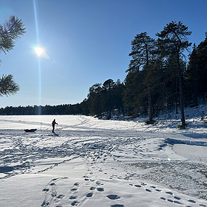 Travesía curso lago Inari, marzo